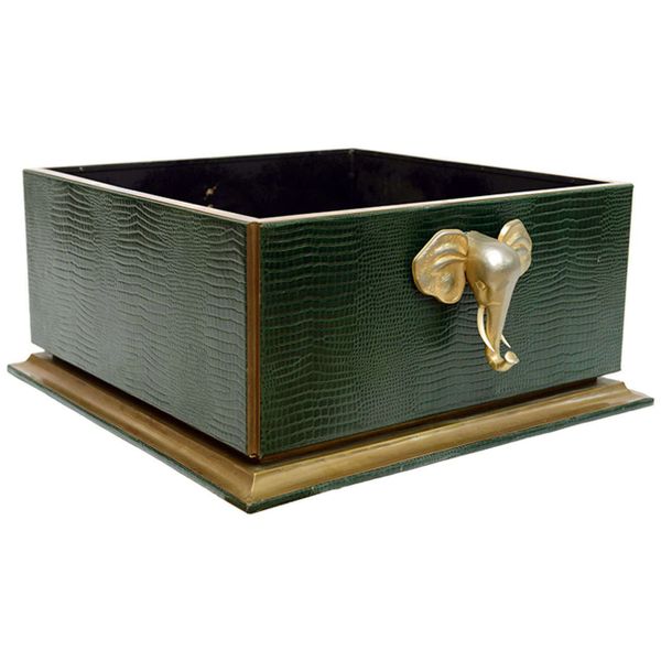 Ornamental Decorative Box with an Emblazoned Brass & Ivory Elephant Motif