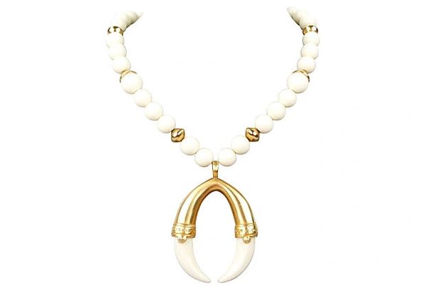 White & Golden Pearl Necklace Pendant