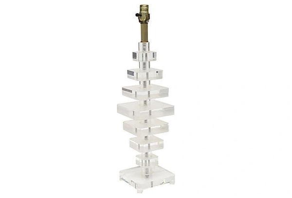 Lucite Lamp with Variegated Tiers