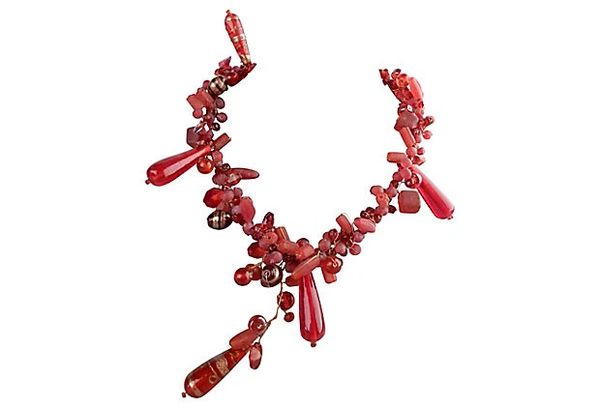 Red Glass Ornaments Necklace