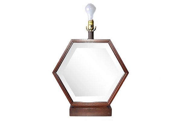 Hexagonal Wood Table Lamp