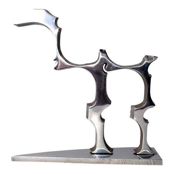 Abstract Stainless Steel Dinosaur Sculpture