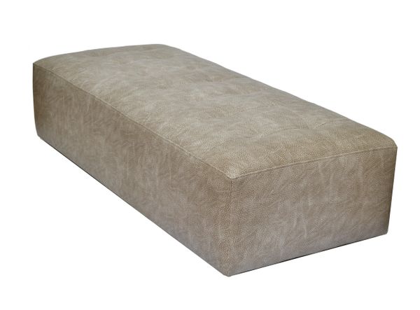 Faux Shagreen Leather Modern Bench on Casters