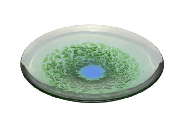 Murano Glass Plate in Green and Blue