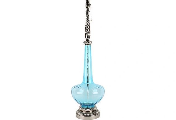 Gigantic Genie-Style Glass & Chrome Lamp