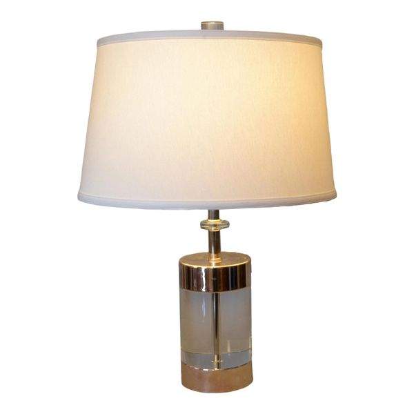 Mid-Century Modern Lucite and Nickel Table Lamp
