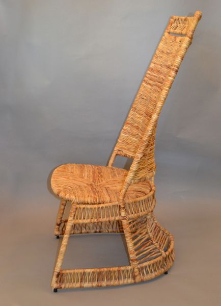 Vintage Hand-Woven Sculptural Cane & Rattan Side Chair ...