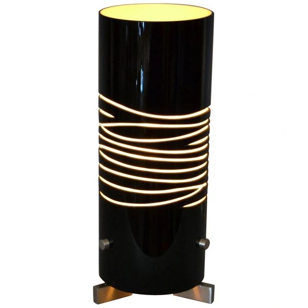 Modern Black and Sand Hand Blown Oggetti Luce Dune Due Table Lamp by Simona