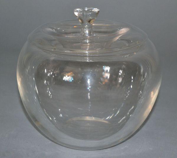 Vintage Crystal Clear Art Glass Apple by Elsa Peretti for Tiffany