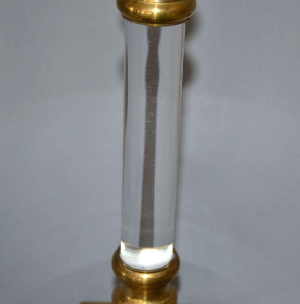 Mid-Century Modern Lucite & Brass Candle Holders or ...