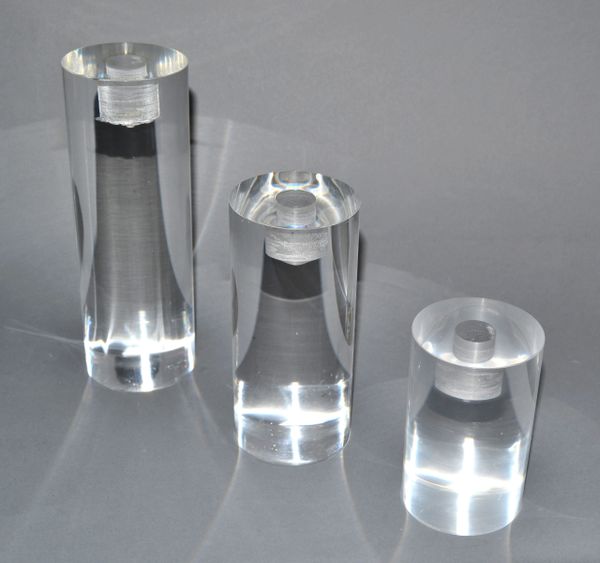 Mid-Century Modern Lucite Round Candle Holders, Set of 3