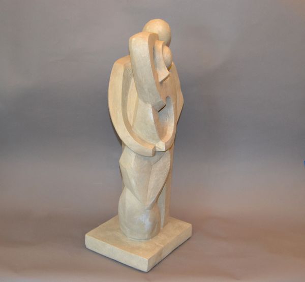 Modern Abstract Geometric Embracing Loving Couple Sculpture | Galleria