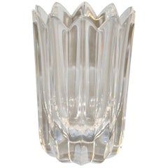 Orrefors Scandinavian Modern Lead Crystal Clear Fleur Vase