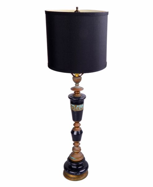 Bronze & Black Marble Table Lamp