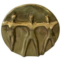Mid-Century Modern Solid Bronze Hand-crafted Table Art, Sculpture 'Women United'