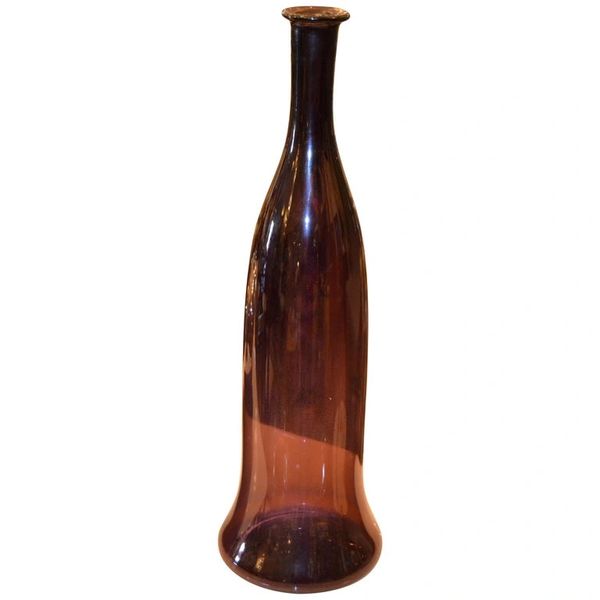 Mid-Century Modern Hand Blown Amethyst Purple Art Glass Vase, Vessel, Decanter