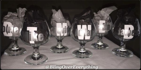 Custom Bling Wine glass