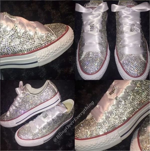 White bling outlet converse