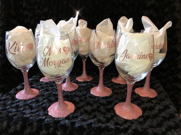 Rose Gold Wine Tumbler, Custom Wine Glasses, Personalize Wine