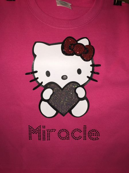 Custom Hello Kitty Shirt with Bling Name