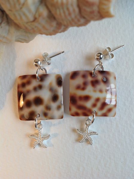 COWRIE SHELL AND STARFISH EARRINGS