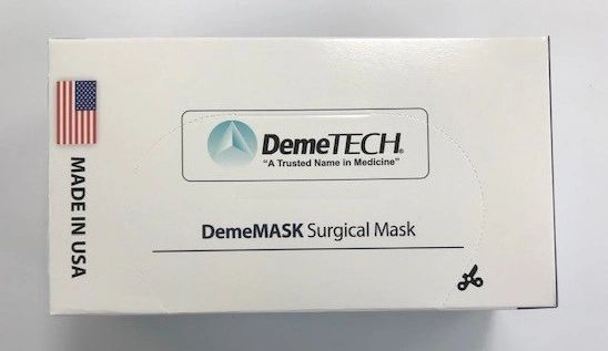 DemeTech ASTM Level 3 Blue Surgical Face Masks Bx 50 Made In The USA