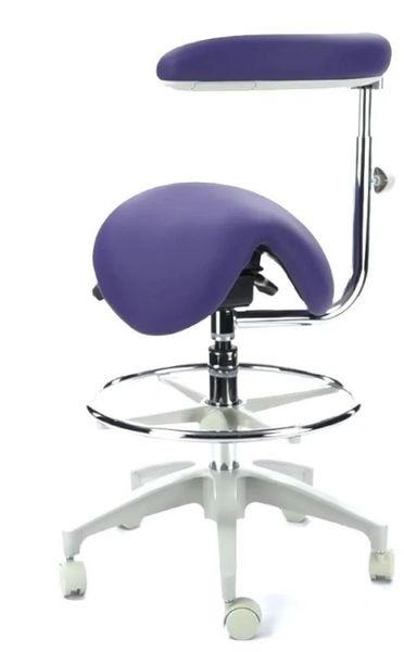 Crown Seating Silverton C150A Perfect Lite Assistant Saddle Stool With Ratcheting Arm &amp; Back Support