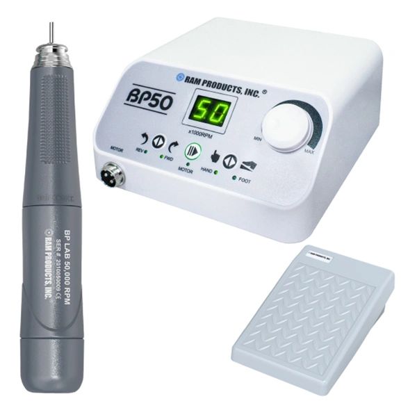 RAM BP50 Dental Lab Brushless Micromotor Set-3/32" with Variable Foot Pedal