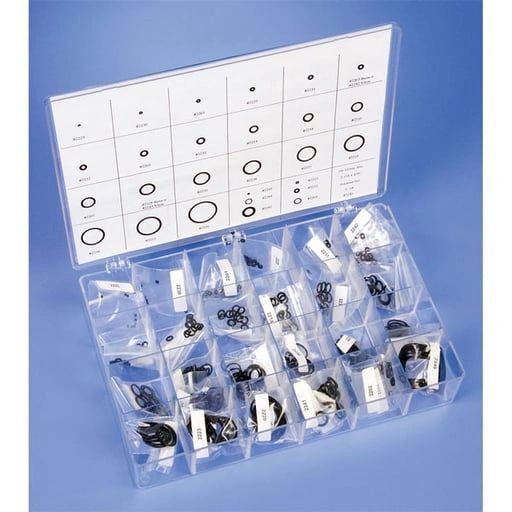 DCI Dental O-Ring Kit contains 360 O-rings, 30 different O-rings in pks of 12