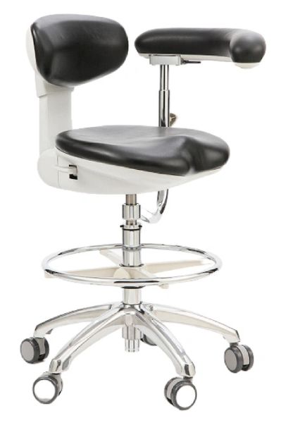 Crown Seating Aurora C140A Assistant Stool With Ratcheting Arm & Back Support