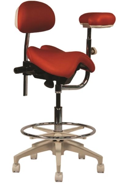 Crown Seating Denver C130AB Assistant Stool With Ratcheting Arm & Back Support