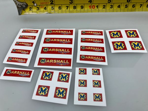Marshall Trailers Muck Spreaders Slurry Tankers Farm Machinery Professional Pre Cut High quality vinyl decal packs x 28 stickers 1:32 scale
