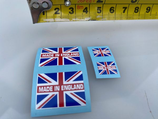 High quality vinyl set of 4 decals Made in England Union Jack flags 1:32 scale Tractors farm machinery trucks