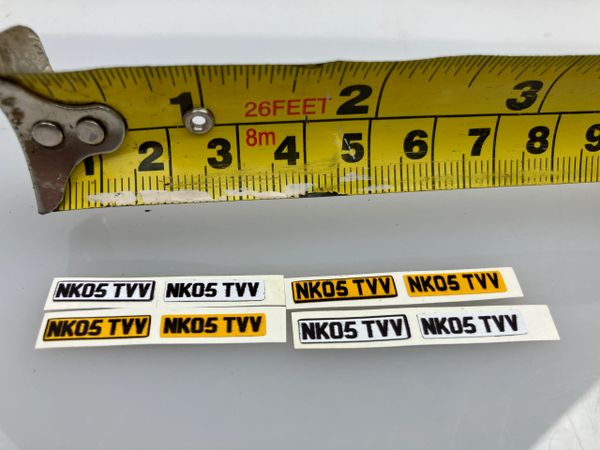 NK05 TVV number plates Professional Pre Cut High quality vinyl decal packs stickers 1:32 scale