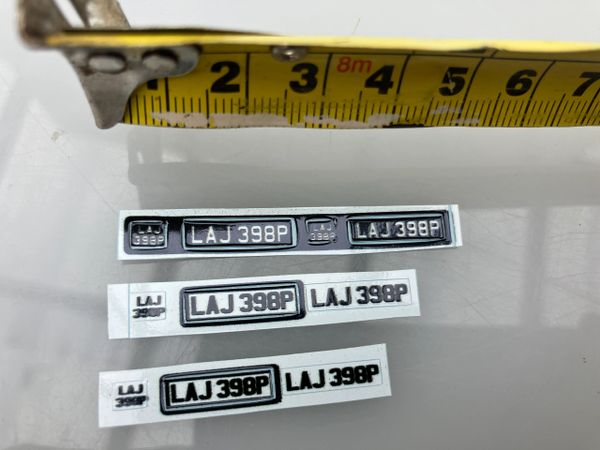 LAJ 398P Vintage number plates Professional Pre Cut High quality vinyl decal packs stickers 1:32 scale