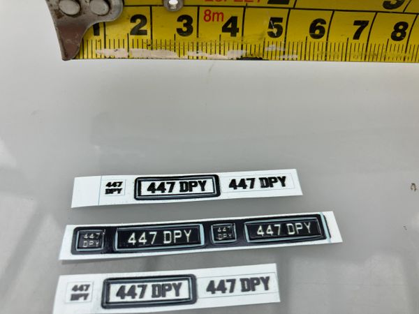 447 DPY Vintage number plates Professional Pre Cut High quality vinyl decal packs stickers 1:32 scale