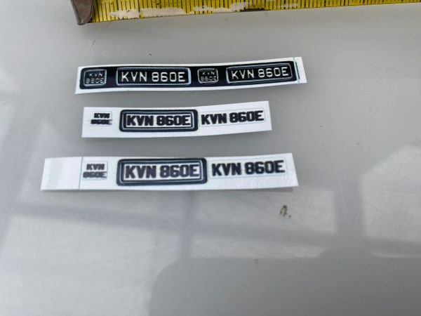 KVN 860E Vintage number plates Professional Pre Cut High quality vinyl decal packs stickers 1:32 scale