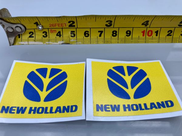 New Holland 1:32 scale High quality vinyl 2 x New Holland Logo yellow Tractor trailer farm machinery decals