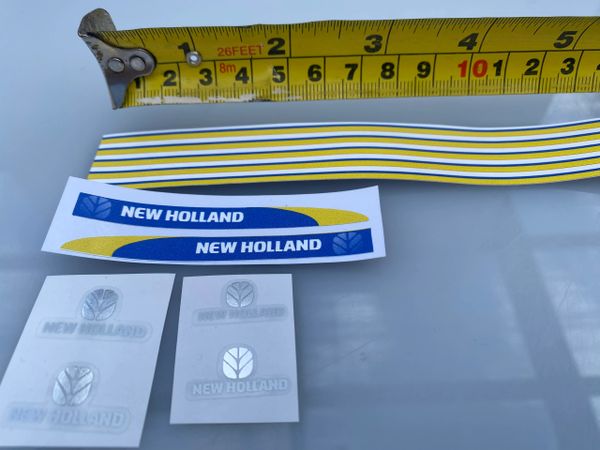 1:32 scale High quality vinyl 7 x New Holland Agricultural Tractor combine trailer farm machinery decals