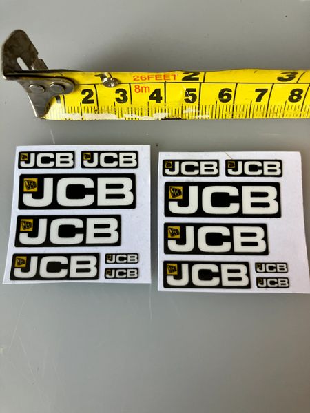 JCB construction x 14 decal pack Professional Pre Cut High quality vinyl decal packs stickers 1:32 scale Loadall Digger Backhoe