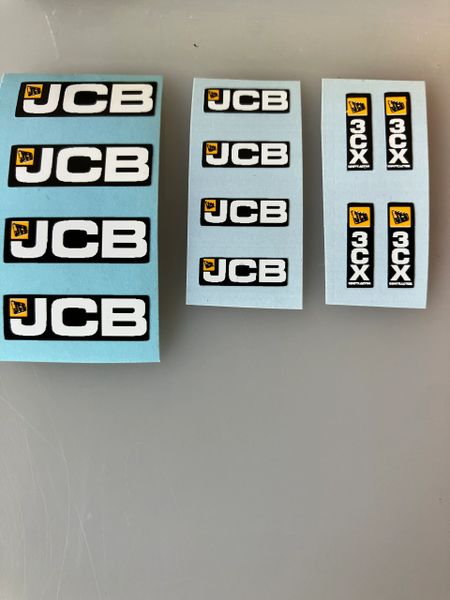 JCB 3CX backhoe loadall x 12 decals 1:32 scale High quality vinyl Tractor construction farm machinery decals fastrac