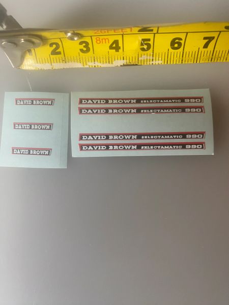 1:32 scale High quality vinyl 7X David Brown 990 selectamatic Tractor farm machinery decals