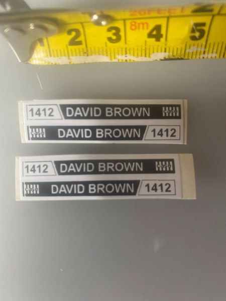 1:32 scale High quality vinyl 4 decals David Brown 1412 Tractor farm machinery decals