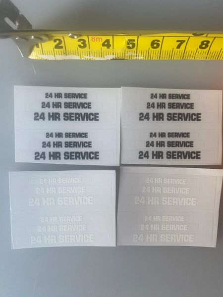 24hr service 1:32 scale High quality vinyl 24 decals Tractor farm machinery decals