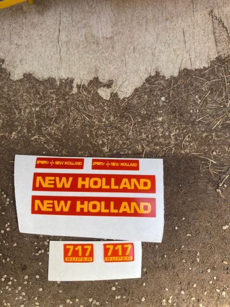 1:32 scale High quality vinyl 6 sticker set x New Holland 717 Forage Harvester Tractor combine trailer farm machinery decals