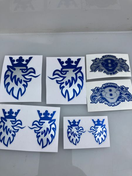 Set of 8 blue Decals truck Vinyl Scania 8 Power