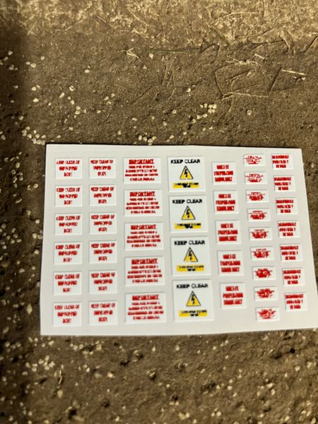 Warning decal huge pack Farm Machinery Professional Pre Cut High quality vinyl decal packs x 42 stickers 1:32 scale Truck