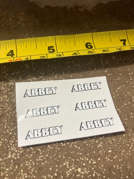 1:32 scale High quality vinyl 6 white sticker set x Abbey farm machinery spreader tanker decals