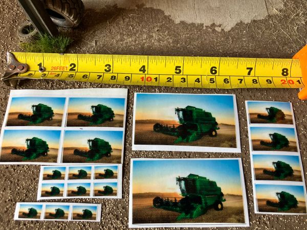 John Deere Combine Harvester farm machinery tractor decals 1:32 scale High quality vinyl pack 19 x sticker set
