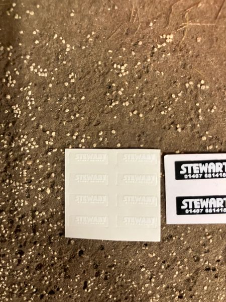 1:32 scale High quality vinyl pack 12 sticker set Stewart Trailer farm machinery decals